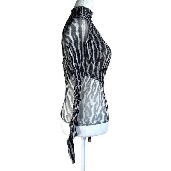 SER.O.YA Sana Top in Grey Ocelot XSmall Womens Long Sleeve Blouse - Picture 9 of 15